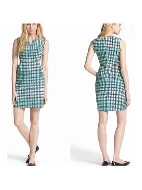 Kate Spade Samantha Sheath Dress Blue Green 8